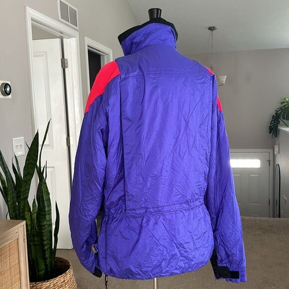 Mountain Goat Colorblock 80s 90s Y2K Ski Snow Jacket 1/4 Zip Neon Retro Pullover - Picture 8 of 9